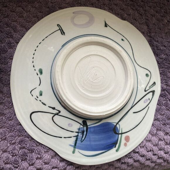 Handcrafted Artisan Cup Mug Saucer Studio Thrown Pottery‎ Drip Glaze Signed - Picture 7 of 13